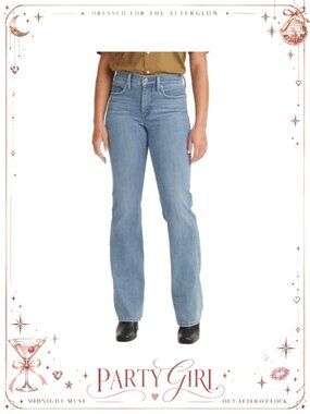 Women's Shaping Bootcut Jeans Mid Rise Stretch Denim